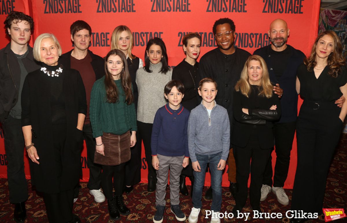 Graham Campbell, Second Stage Interim Executive Director Lisa Post, Michael Esper, Alyssa Emily Marvin, Elle Fanning, Director Leila Neubauer, Sarah Paulson, Playwright Branden Jacobs-Jenkins Everett Sobers, Lincoln Cohen, Second Stage Artistic Director and Founder Carole Rothman, Corey Stoll and Natalie Gold at 
