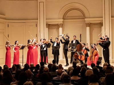 Flutist Tommaso Benciolini with L''Appassionata after performing Giovanni Sollima''s  Photo