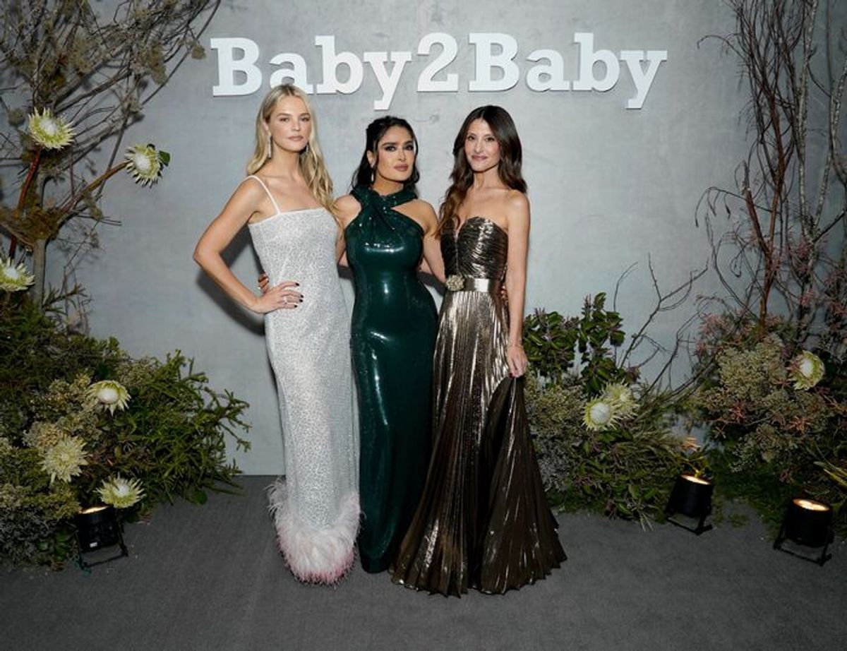 Kelly Sawyer Patricof, Salma Hayek Pinault, and Norah Weinstein at 