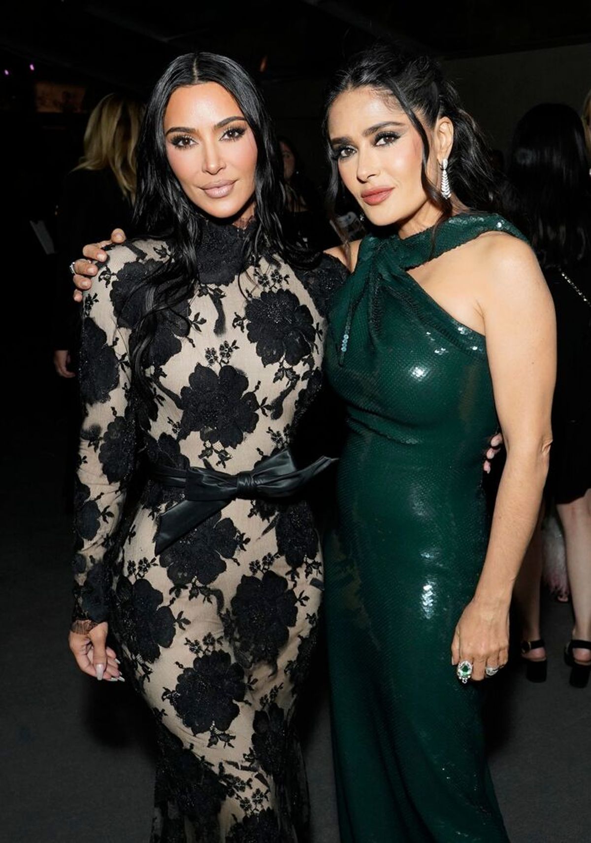 Kim Kardashian and Salma Hayek Pinault at 