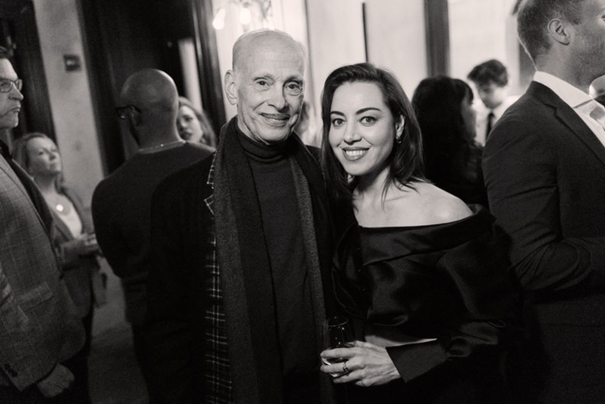 John Waters and Aubrey Plaza at 