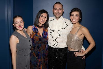 The women of Serge & Friends 3 with Serge:  Alexa Lebersfeld, Stephanie James, Serge  Photo