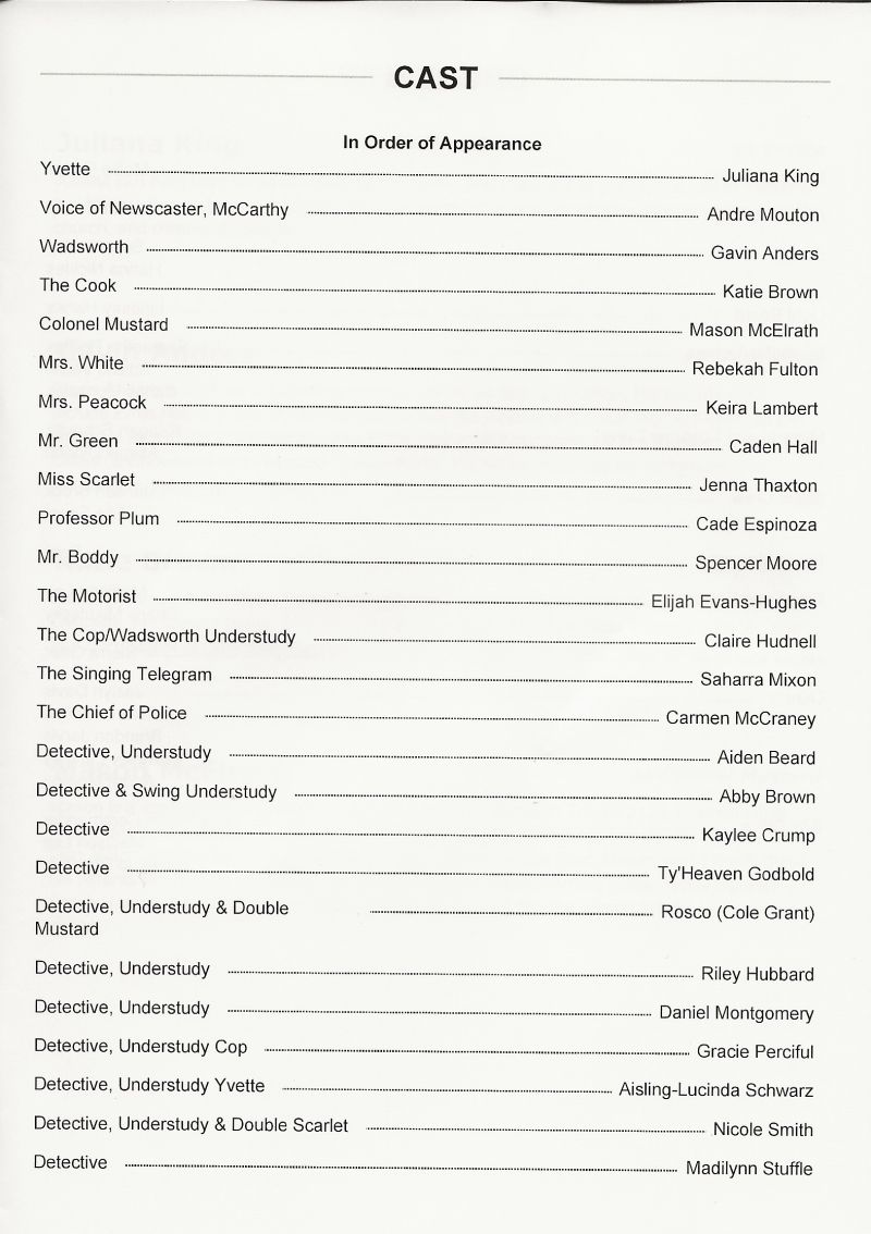 Review: CLUE: HIGH SCHOOL EDITION at Lakeside High School Review: CLUE: HIGH SCHOOL EDITION at Lakeside High School Image