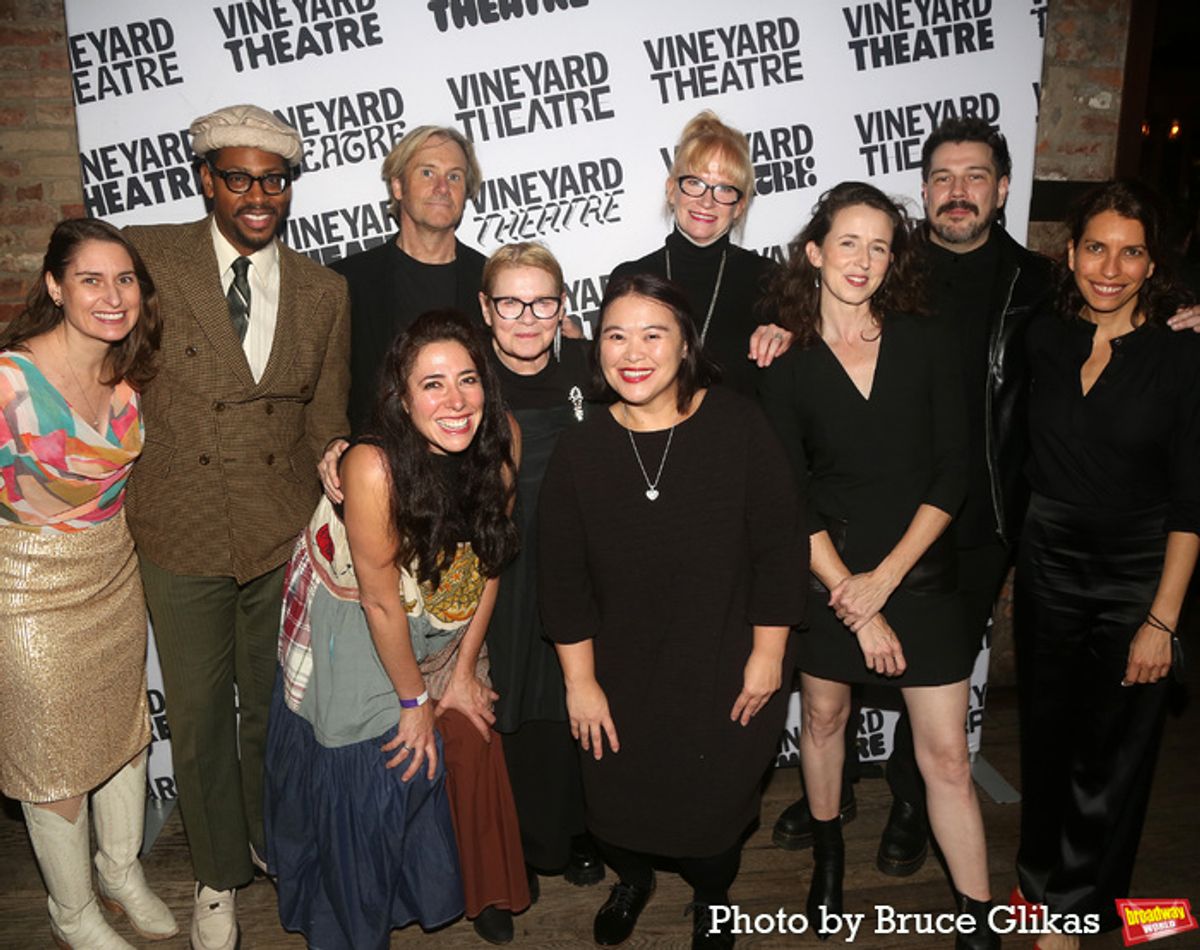 Vineyard Theatre Artistic Director Sarah Stern, Managing Director Suzanne Appel with The Cast & Creatives of ''Scene Partners'' at 