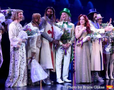 Ethan Slater, Christopher Fitzgerald, Nik Walker, Michael Urie, Leslie Kritzer and Ji Photo