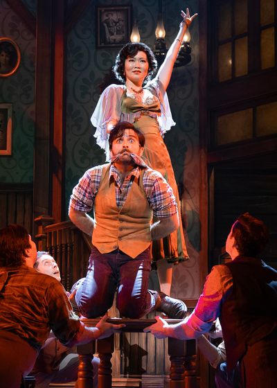 Candice Hatakeyama, Barrett Riggins, and Cast Members of Crazy for You Photo