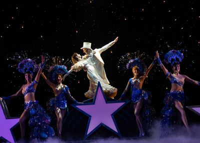 Sara Esty, Daniel Plimpton, and Follies Dancers Photo