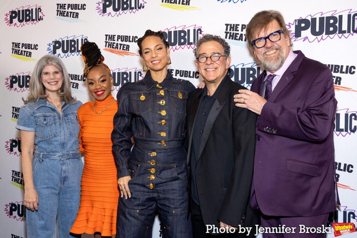 Mandy Hackett, Camille A. Brown, Alicia Keys, Michael Greif, Oskar Eustis at 