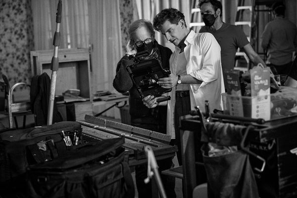 Producer Steven Spielberg and Writer/Director/Producer Bradley Cooper as Leonard Bern Photo