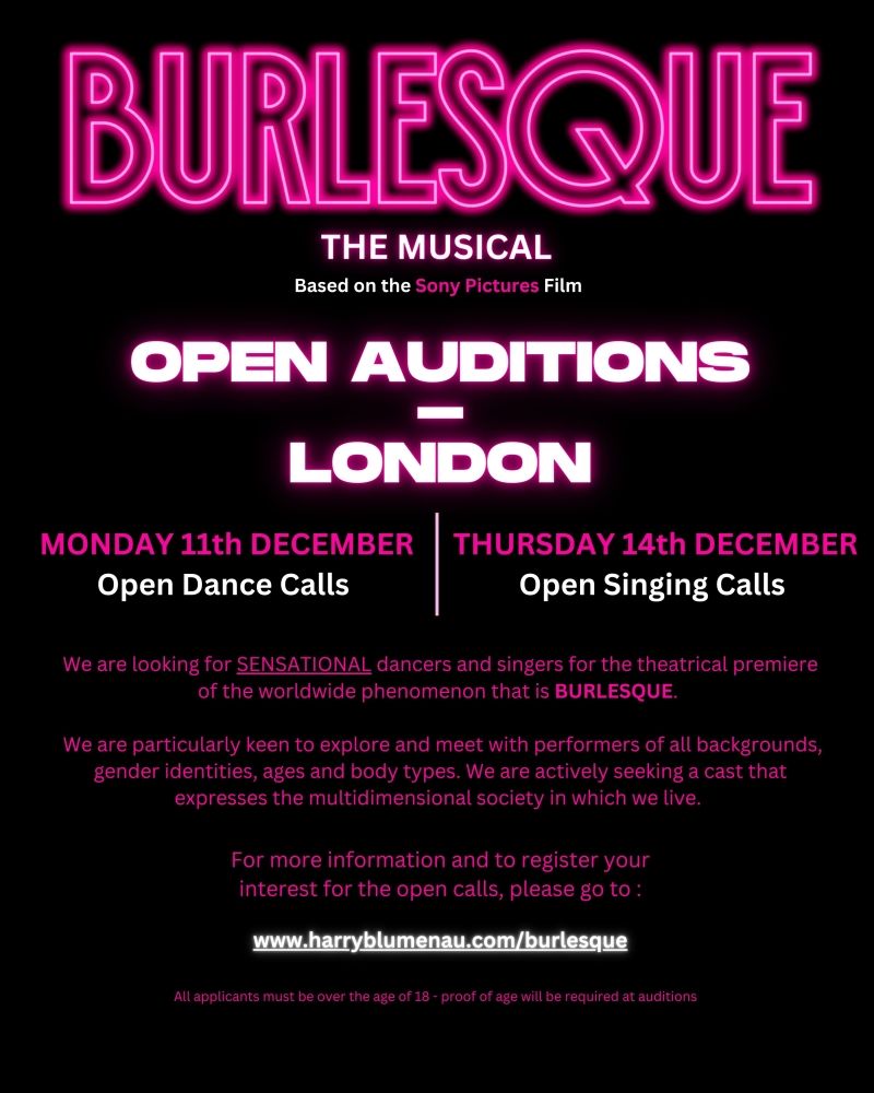 BURLESQUE THE MUSICAL Will Hold Open Auditions in London  Image