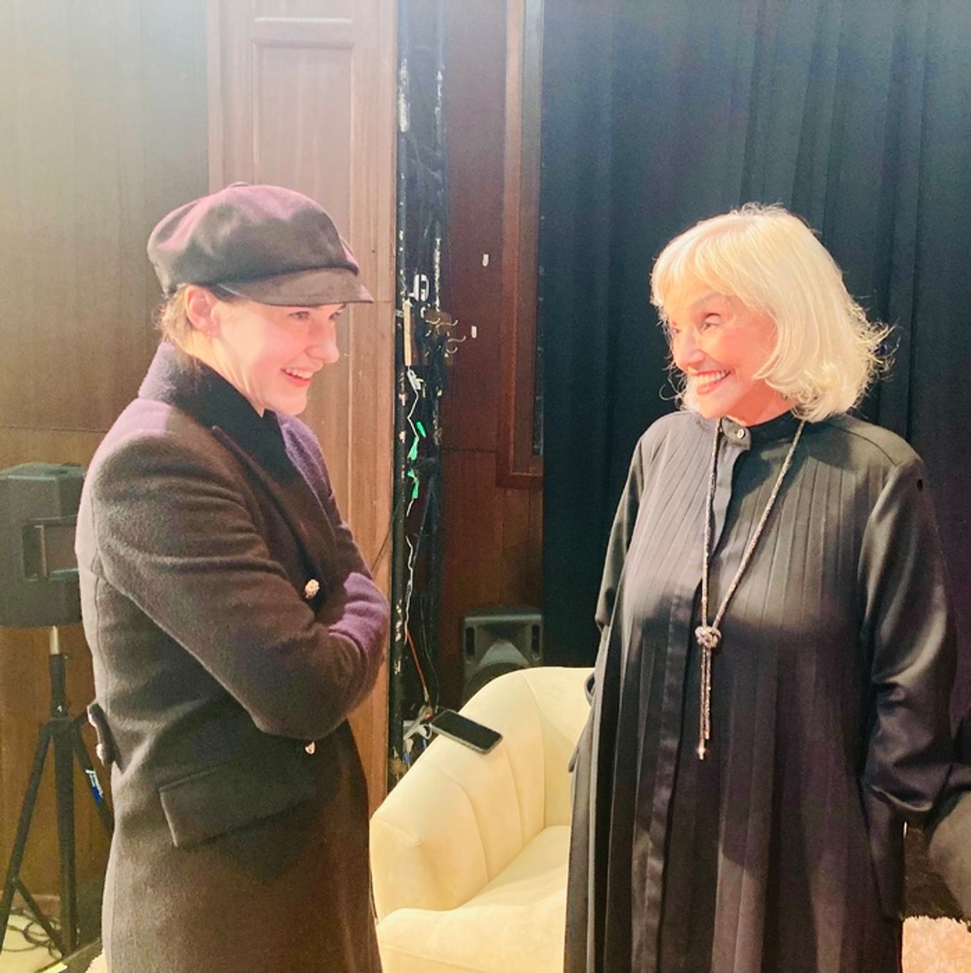 Exclusive Photos: Rachel Brosnahan and Carol Kane Visit MADWOMEN OF THE WEST  Image