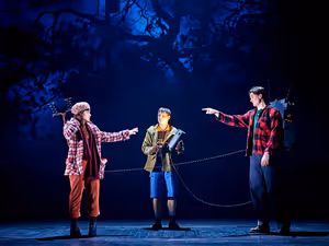 Isabella Pappas (Joyce Maldonado), Christopher Buckley (Bob Newby), Oscar Lloyd (James Hopper Jr) @ BroadwayWorld Isabella Pappas (Joyce Maldonado), Christopher Buckley (Bob Newby), Oscar Lloyd (Jame Photo