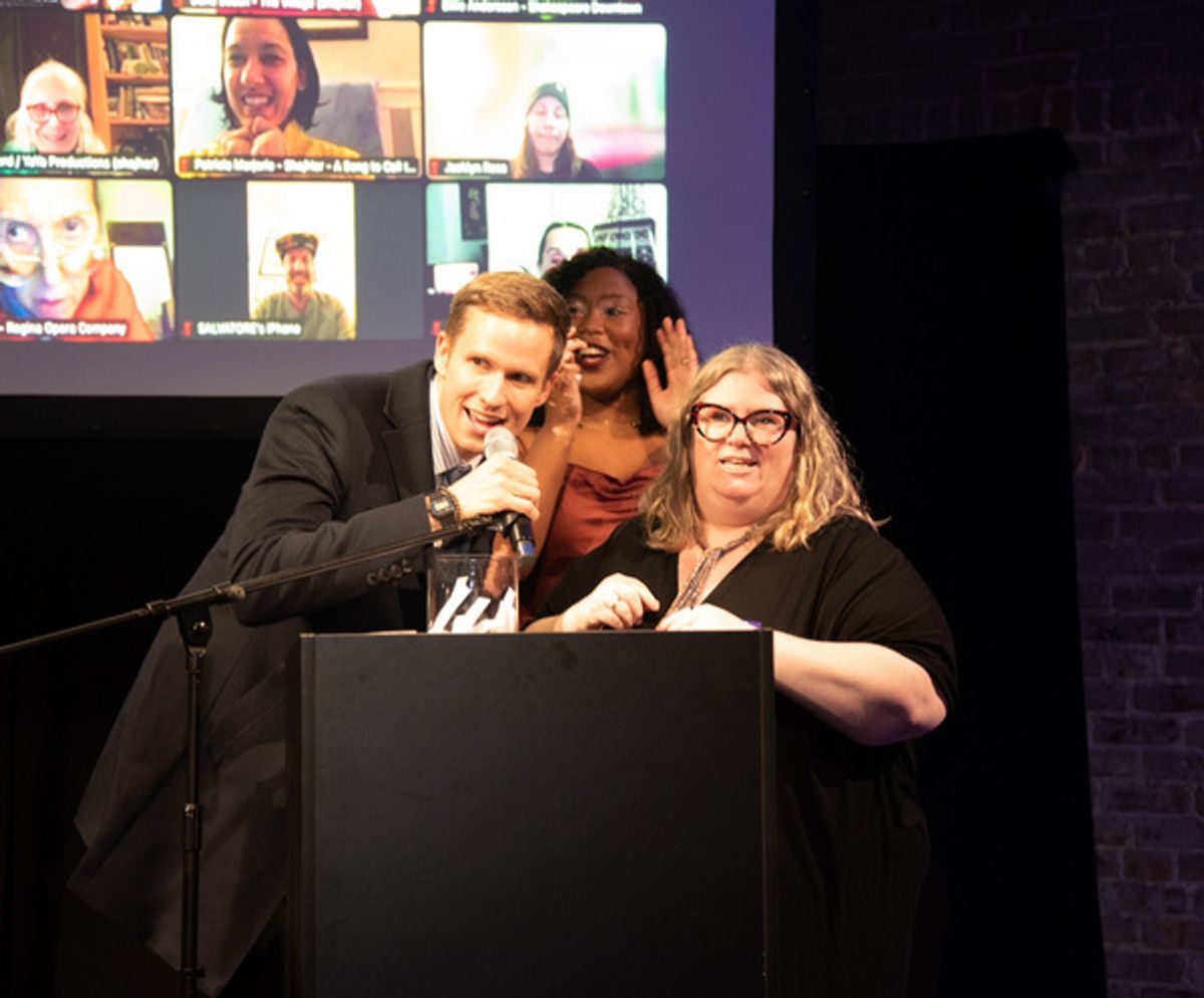 New York City Council Member Erik Bottcher, IndieSpace Program Manager Veshonte Brown, and IndieSpace Executive Director Randi Berry at 