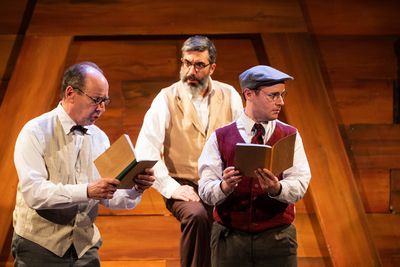 Scott Levine, Dave Rabinow, and Chris Stahl in INDECENT at Wilbury Theatre Group; pho Photo