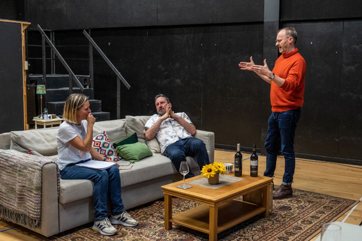 Sarah Alexander, Lee Mack and Director Mark Gatiss at 