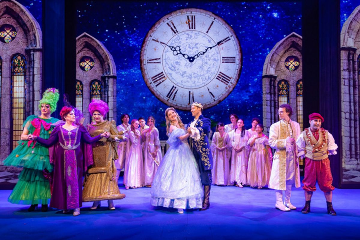 Veronica Dunne and Patrick Ortiz with the company of A CINDERELLA CHRISTMAS at 