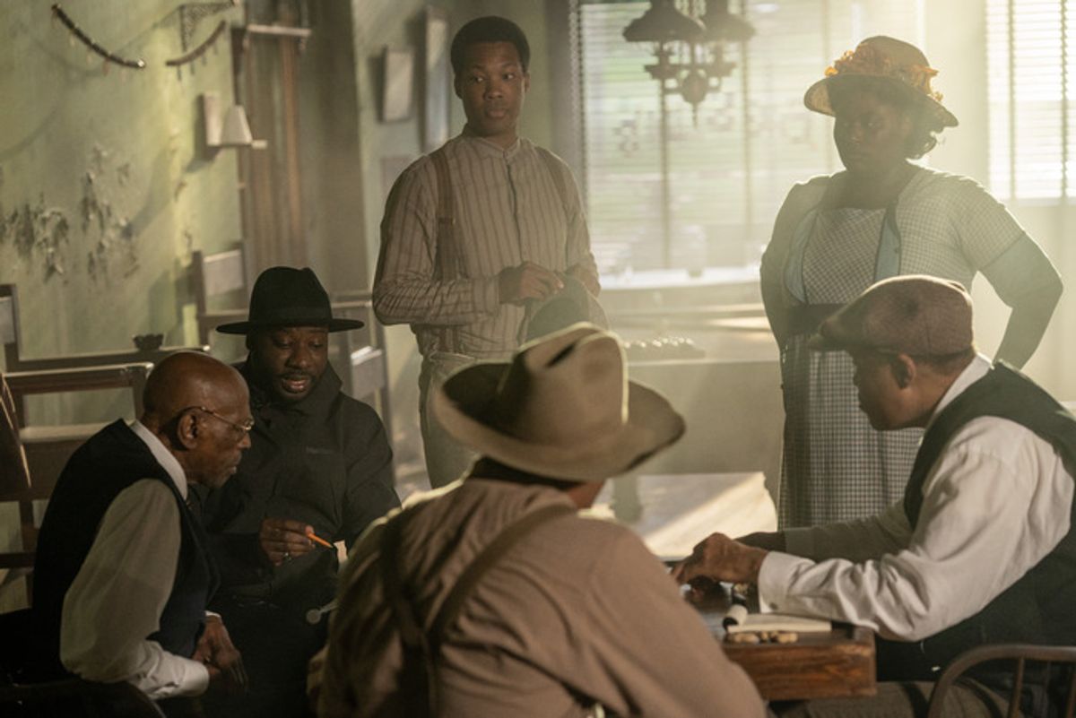 Louis Gossett Jr, Blitz Bazawule, Corey Hawkins, Danielle Brooks at 