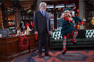 John Larroquette as Dan Fielding, Melissa Rauch as Abby Stone Photo