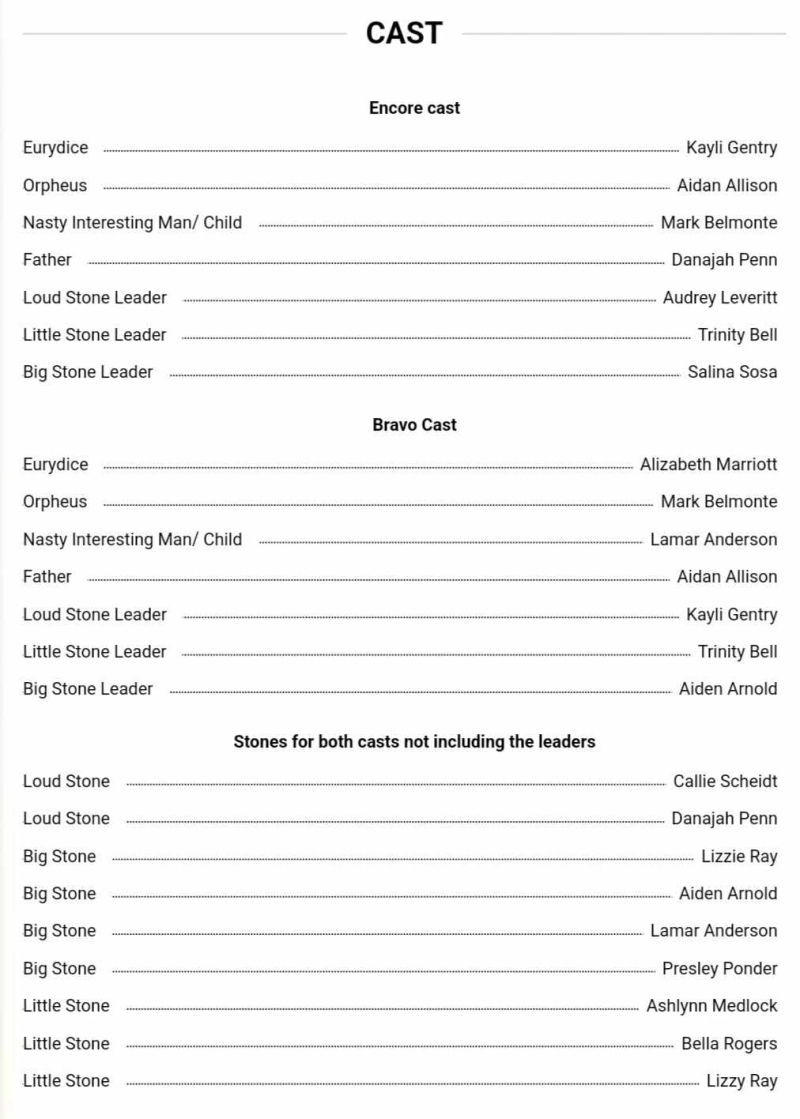 Review: EURYDICE at Morrilton High School Review: EURYDICE at Morrilton High School Image