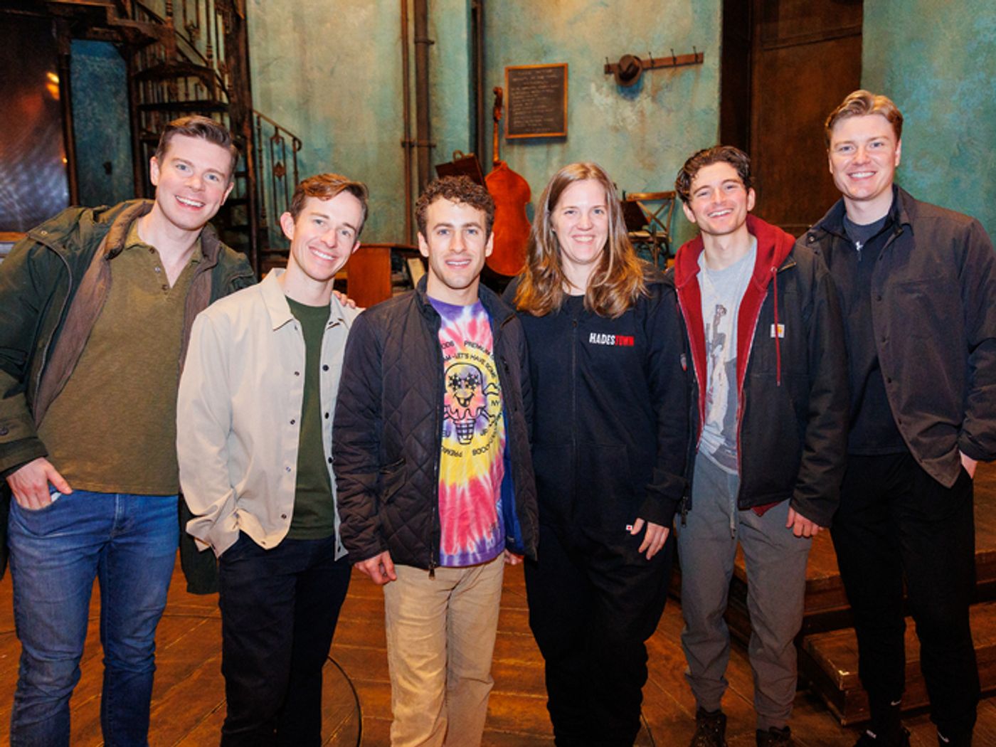 Photos: The Comedian Harmonists of HARMONY Judge HADESTOWN Holiday Dressing Room Door Contest  Image