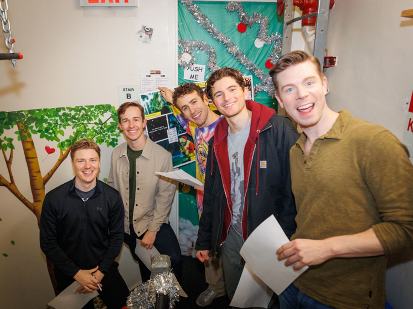 Photos: The Comedian Harmonists of HARMONY Judge HADESTOWN Holiday Dressing Room Door Contest  Image
