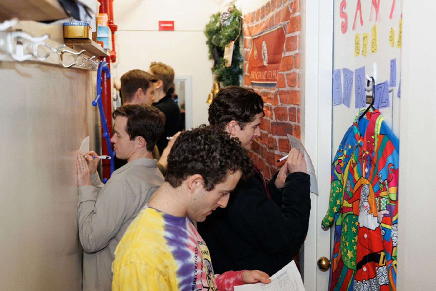 Photos: The Comedian Harmonists of HARMONY Judge HADESTOWN Holiday Dressing Room Door Contest  Image