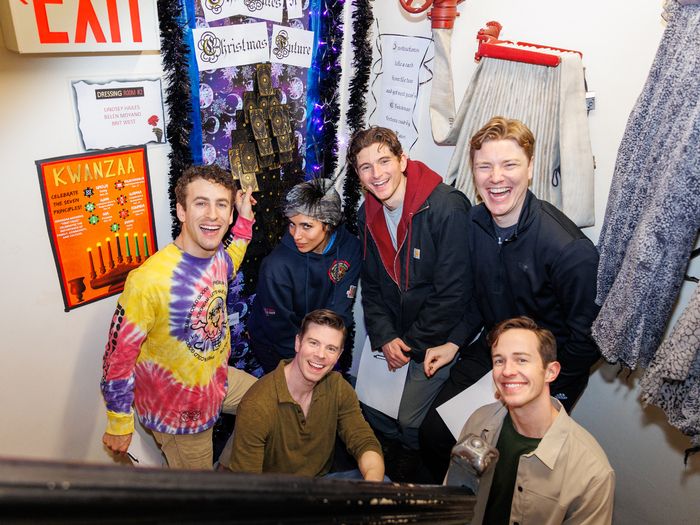 Photos: The Comedian Harmonists of HARMONY Judge HADESTOWN Holiday Dressing Room Door Contest — photo 5 of 13