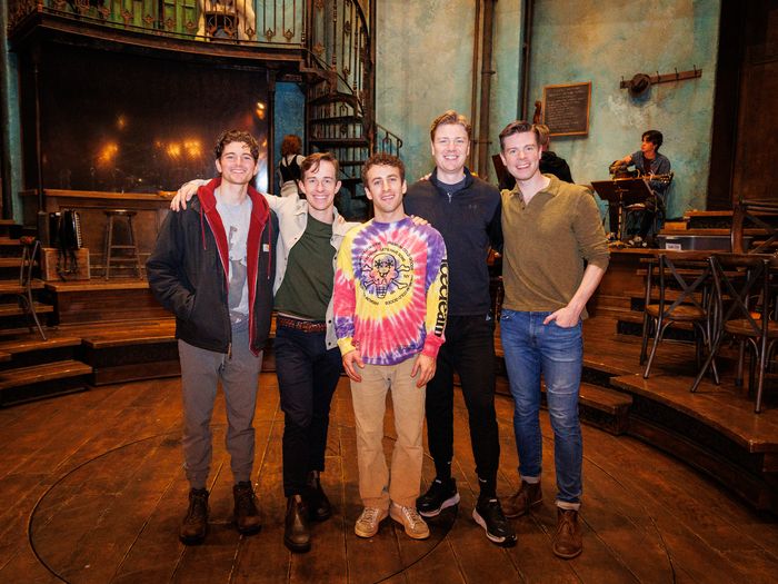 Photos: The Comedian Harmonists of HARMONY Judge HADESTOWN Holiday Dressing Room Door Contest — photo 4 of 13