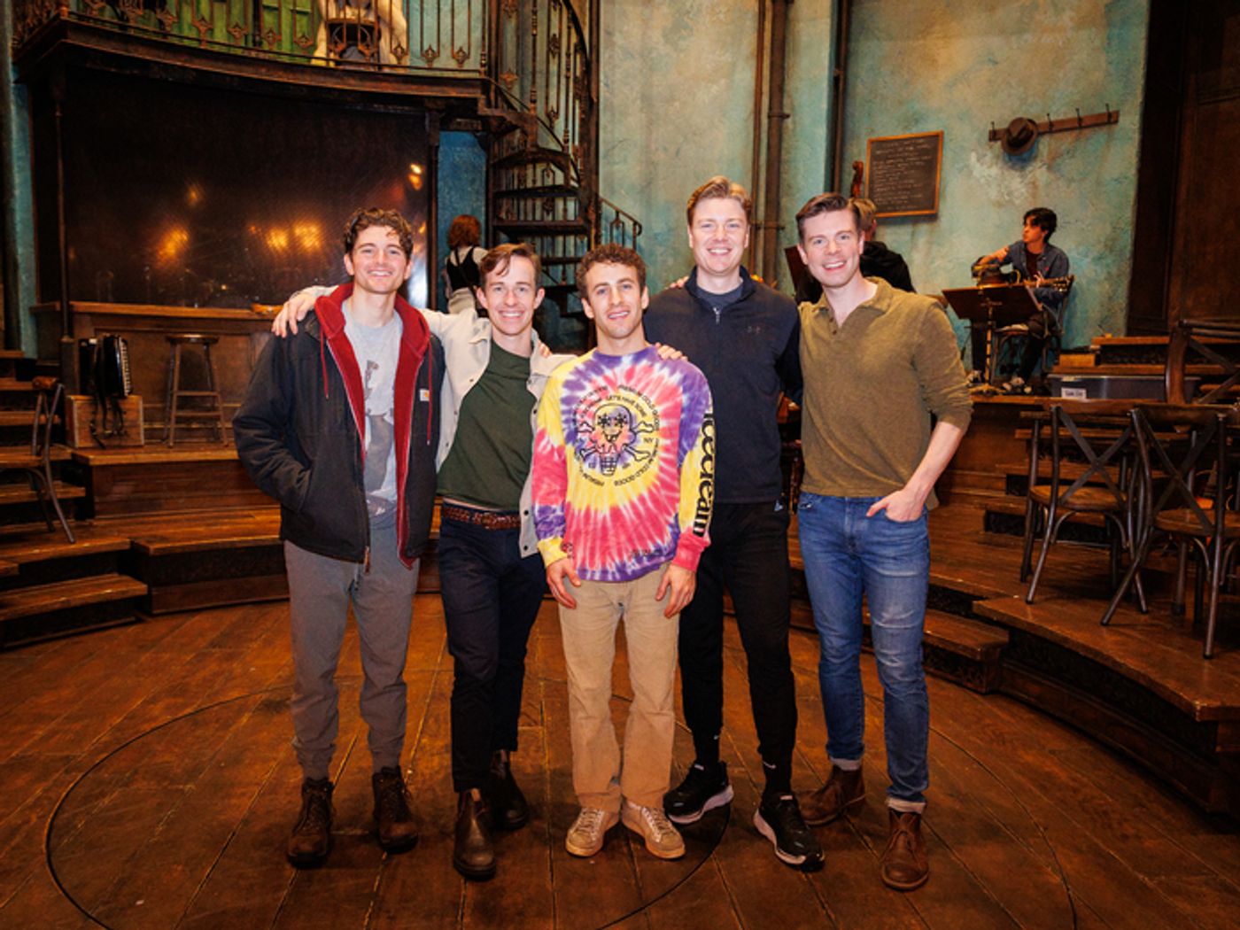 Photos: The Comedian Harmonists of HARMONY Judge HADESTOWN Holiday Dressing Room Door Contest  Image