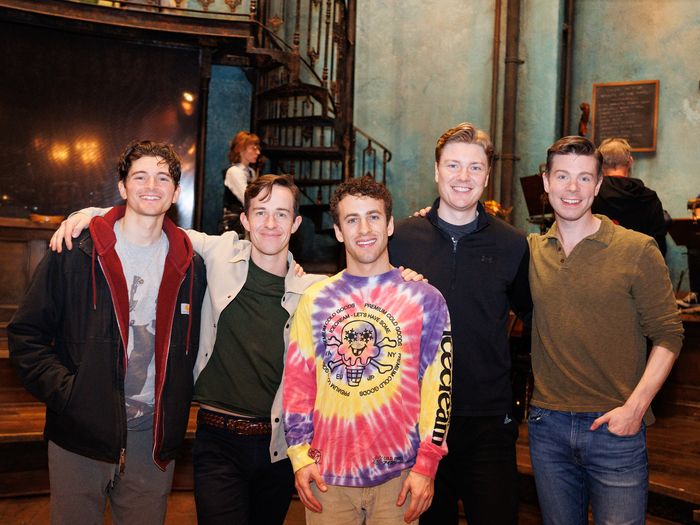Photos: The Comedian Harmonists of HARMONY Judge HADESTOWN Holiday Dressing Room Door Contest — photo 3 of 13