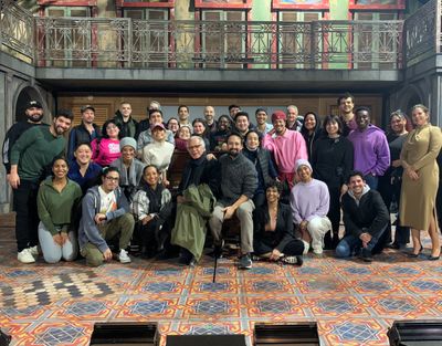 Lin-Manuel Miranda with the Cast Photo