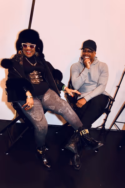 Irene Gandy, Leslie Odom Jr.  Photo