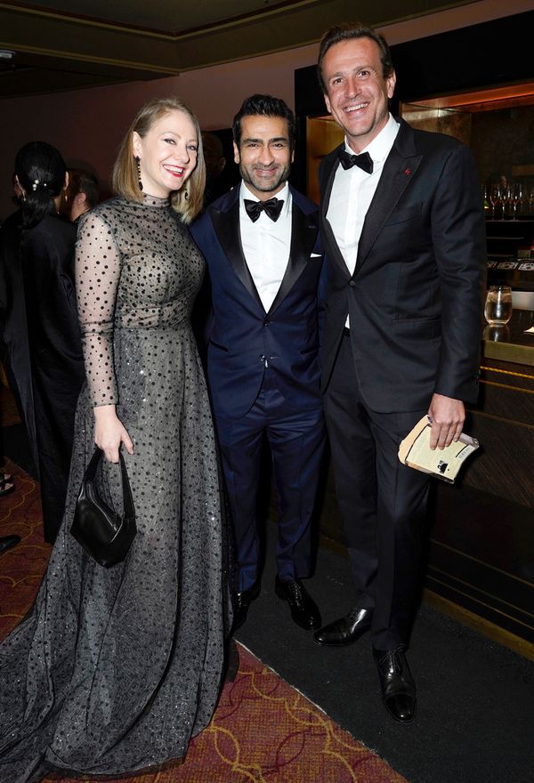 Emily V. Gordon, Kumail Nanjiani, and Jason Segel Photo