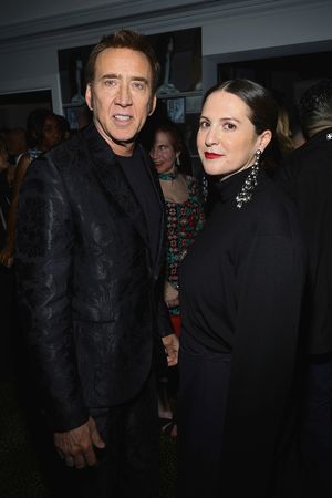 Nicolas Cage and W Magazine Editor-in-Chief Sara Moonves Photo