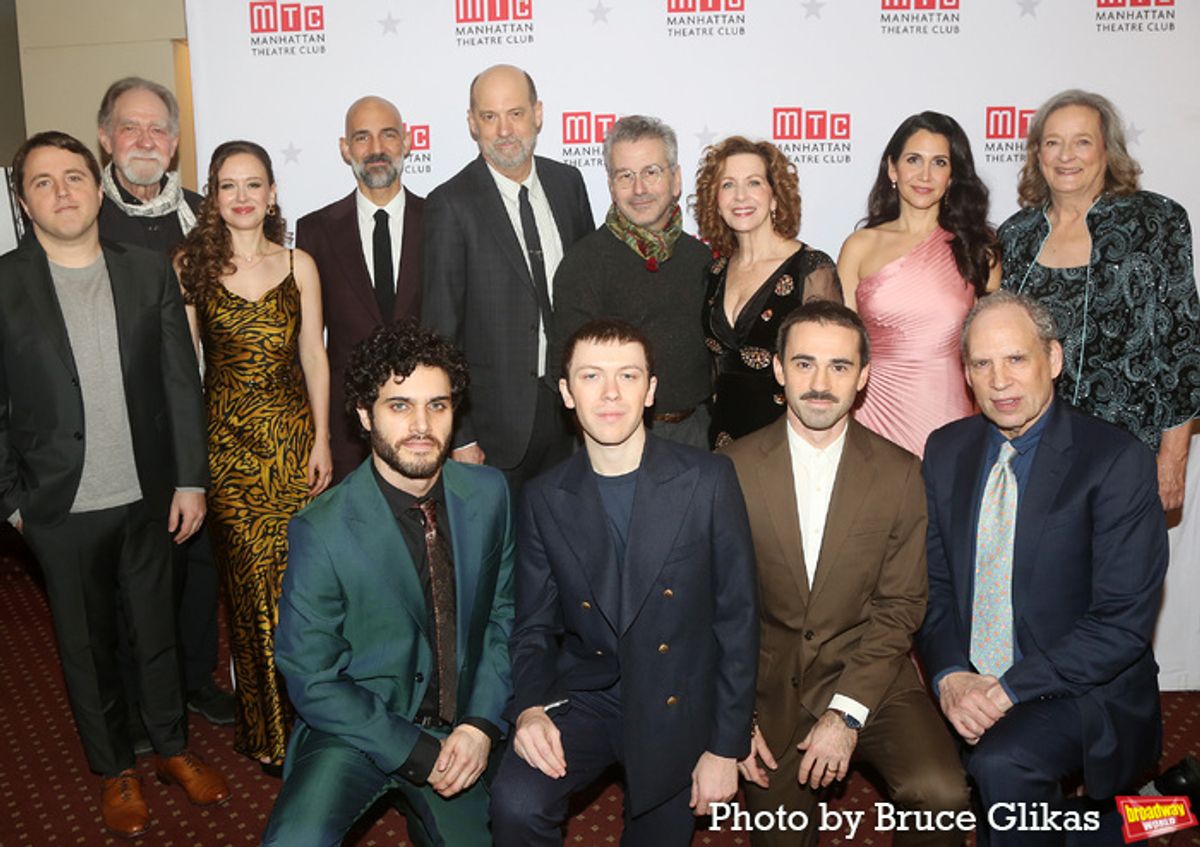 Playwright Joshua Harmon, Richard Masur, Molly Ranson, Nael Nacer, Anthony Edwards, Betsy Aidem, Francis Benhamou and Nancy Robinette
(Bottom Row L-R) Aria Shahghasemi, Director David Cromer, Ethan Haberfield, Ari Brand and Daniel Oreskes at 