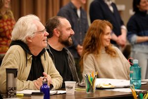Michael Siberry, Adam Dannheisser and Saffron Burrows. Photo
