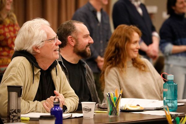 Michael Siberry, Adam Dannheisser and Saffron Burrows. Photo
