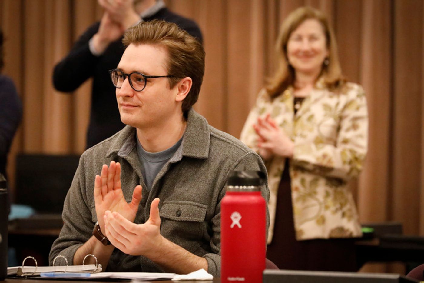 Photos: See John Behlmann, Saffron Burrows & More in Rehearsals for CORRUPTION at Lincoln Center Theater  Image
