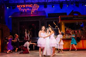 Krystina Alabado, Kyra Kennedy, Gianna Yanelli and the Cast of MYSTIC PIZZA Photo