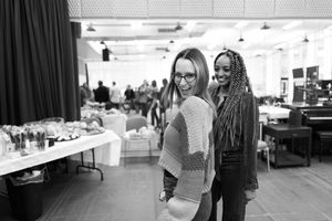 Composer Ingrid Michaelson and associate director Asmeret Ghebremichael Photo