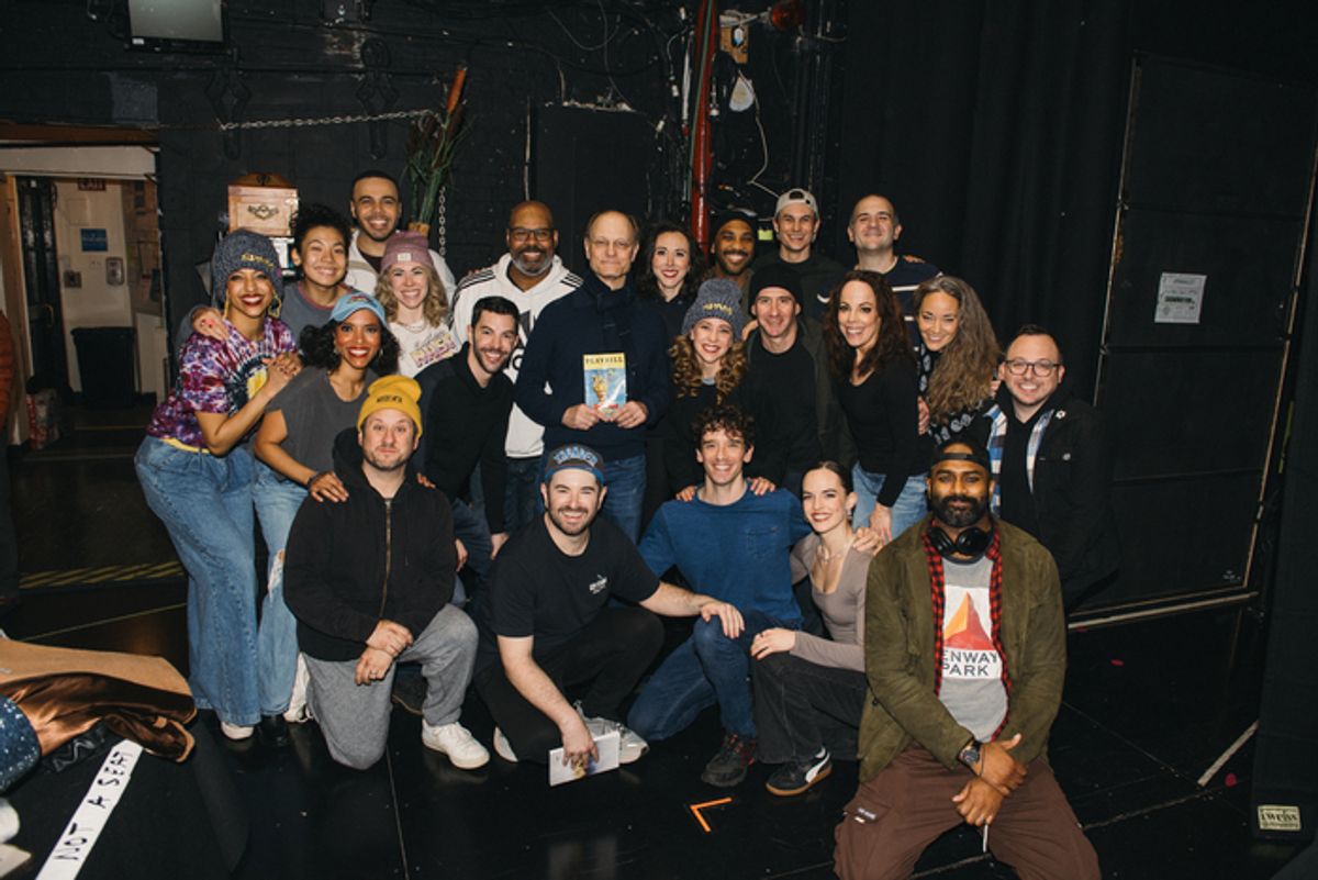 Cast of SPAMALOT with David Hyde Pierce at 