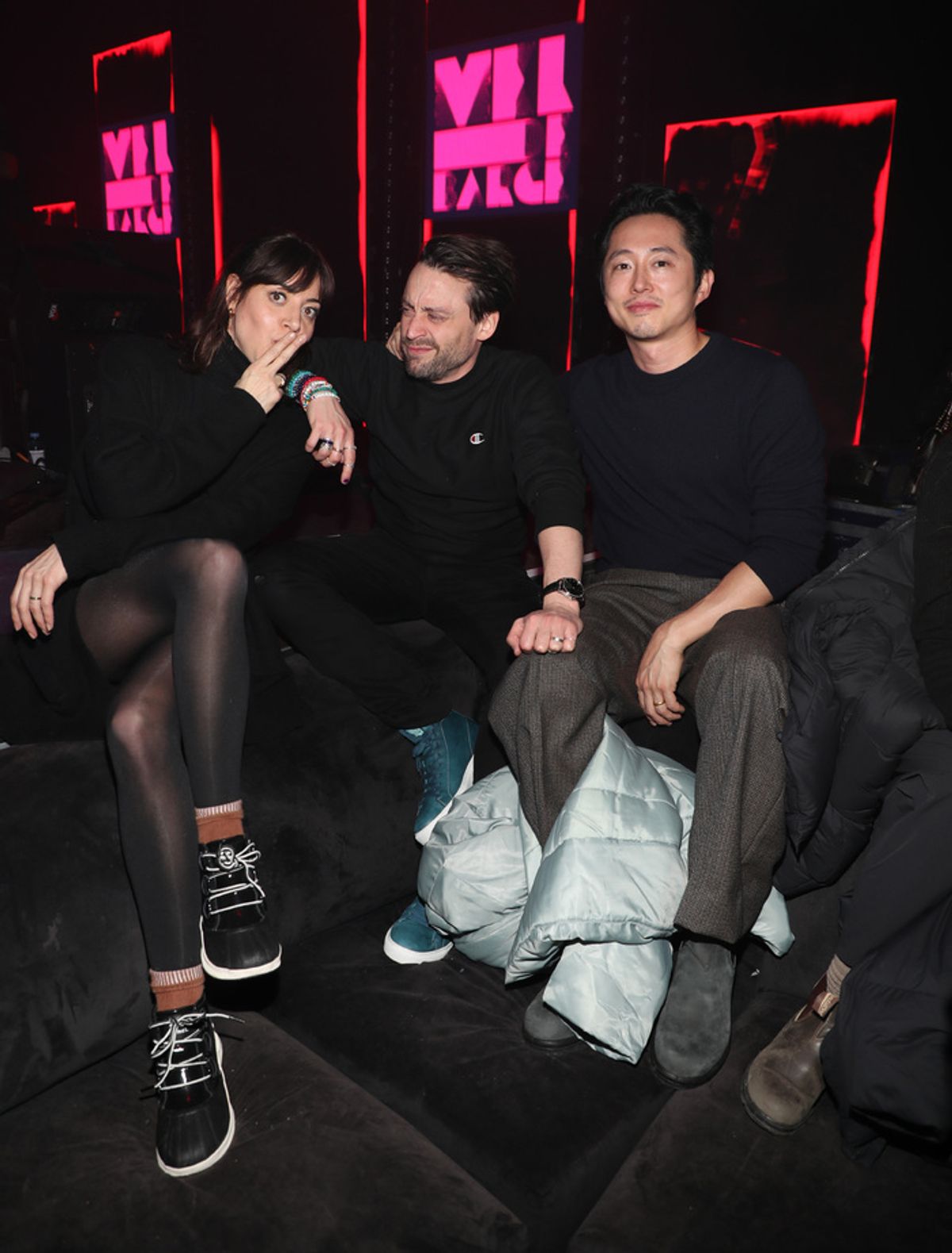 Aubrey Plaza, Kieran Culkin, and Steven Yeun at 
