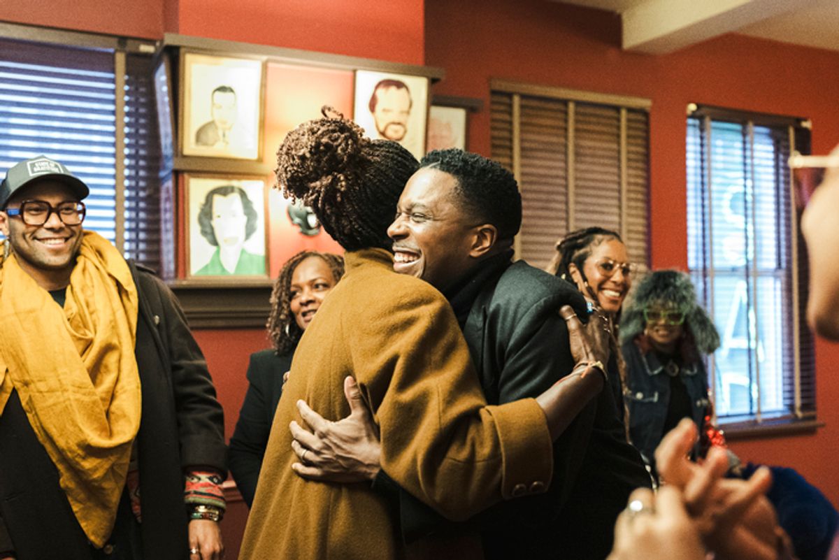 Amber Iman and Leslie Odom, Jr. at 