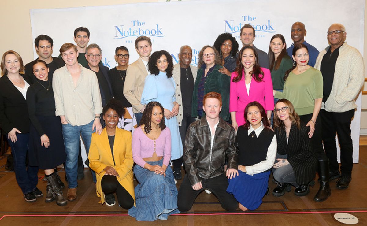 Director Michael Greif, Director Schele Williams, Book Writer Bekah Brunstetter, Composer Ingrid Michaelson, The Cast of 'The Notebook' including Andréa Burns, Yassmin Alers, Alex Benoit, Chase Del Rey, Hillary Fisher, Jerome Harmann-Hardeman, Dorcas Leung, Happy McPartlin, Juliette Ojeda, Kim Onah, Carson Stewart, Charles E. Wallace, Charlie Webb, John Cardoza, Jordan Tyson, Dorian Harewood, Maryann Plunkett, Joy Woods and Ryan Vasquez at 