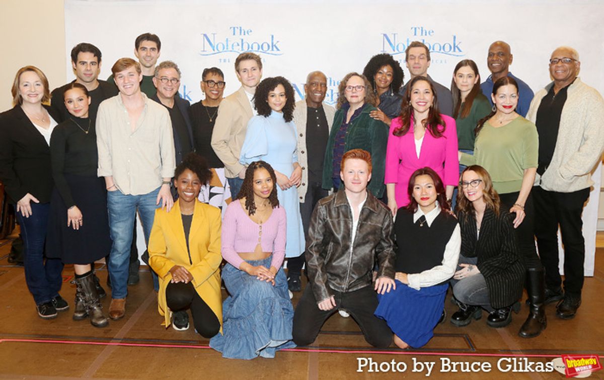 Director Michael Greif, Director Schele Williams, Book Writer Bekah Brunstetter, Composer Ingrid Michaelson, The Cast of 'The Notebook' including Andréa Burns, Yassmin Alers, Alex Benoit, Chase Del Rey, Hillary Fisher, Jerome Harmann-Hardeman, Dorcas Leung, Happy McPartlin, Juliette Ojeda, Kim Onah, Carson Stewart, Charles E. Wallace, Charlie Webb, John Cardoza, Jordan Tyson, Dorian Harewood, Maryann Plunkett, Joy Woods and Ryan Vasquez at 