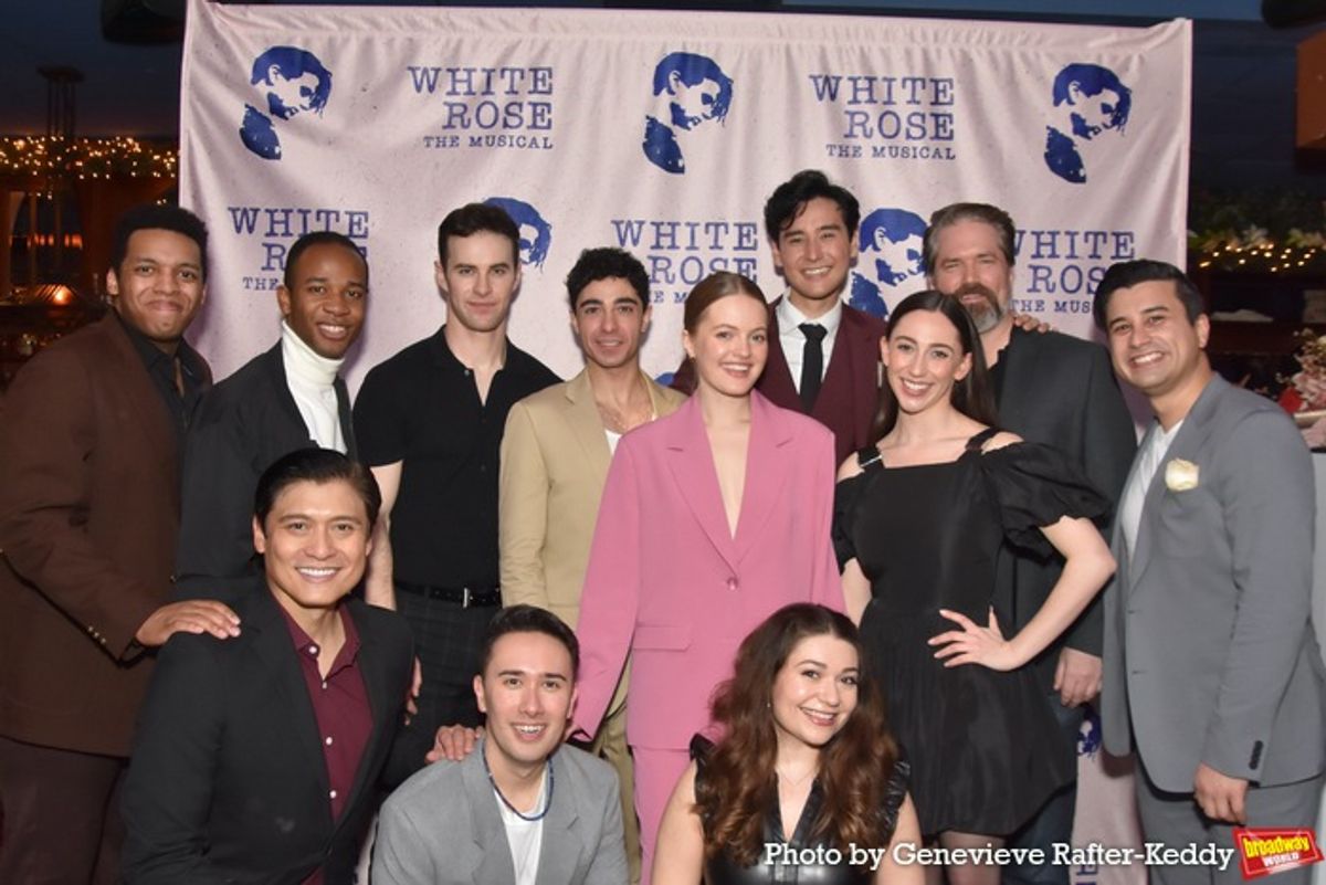 The Cast of White Rose The Musical that includes- Jo Ellen Pellman, Mike Cefalo, Paolo Montalban, Sam Gravitte, Laura Sky Herman, Kennedy Kanagawa, Cal Mitchell, Aaron Ramey, Cole Thompson, Dani Apple, Pasquale Crociata and Ellis Gage at 
