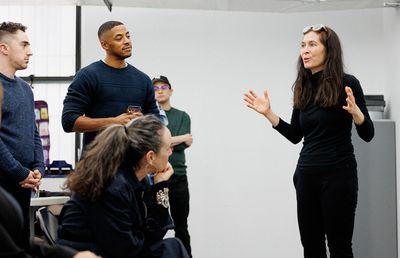 Cody Sloan, Justiin Davis, Lou Williams, Susan Rome and Diane Paulus Photo