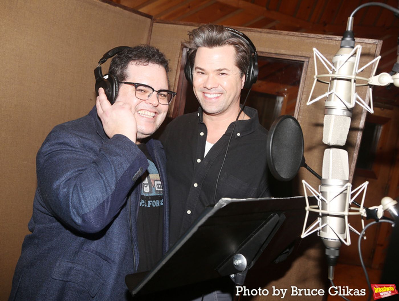 Photos: Andrew Rannells and Josh Gad Record the GUTENBERG! THE MUSICAL! Cast Recording  Image