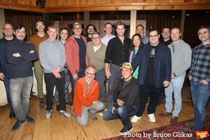 Andrew Rannells, Josh Gad, Composer Scott Brown, Composer Anthony King, Producer Van  Photo