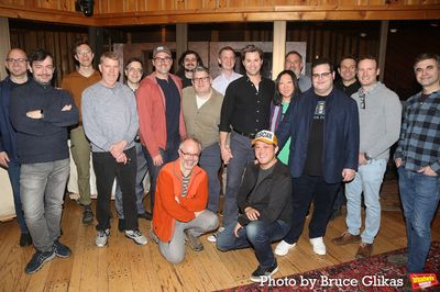 Andrew Rannells, Josh Gad, Composer Scott Brown, Composer Anthony King, Producer Van  Photo